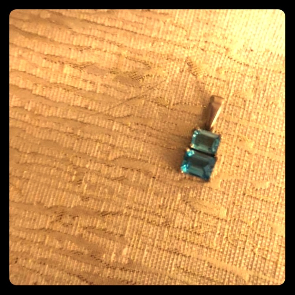Silver and Blue topaz pendant